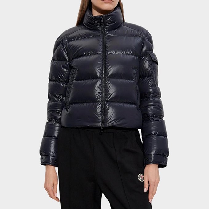 moncler petra stand collar cropped down jacket